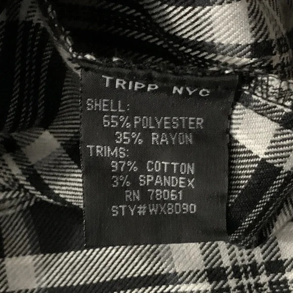 VTg Y2K Tripp NYC Black White Plaid Pleated Mini Skirt Goth Emo Punk Grunge M - Picture 6 of 10